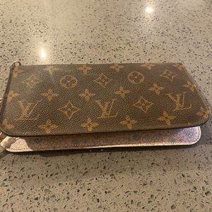 Vintage Louis Vuitton Monogram Bifold Long Wallet x2 zipper pockets